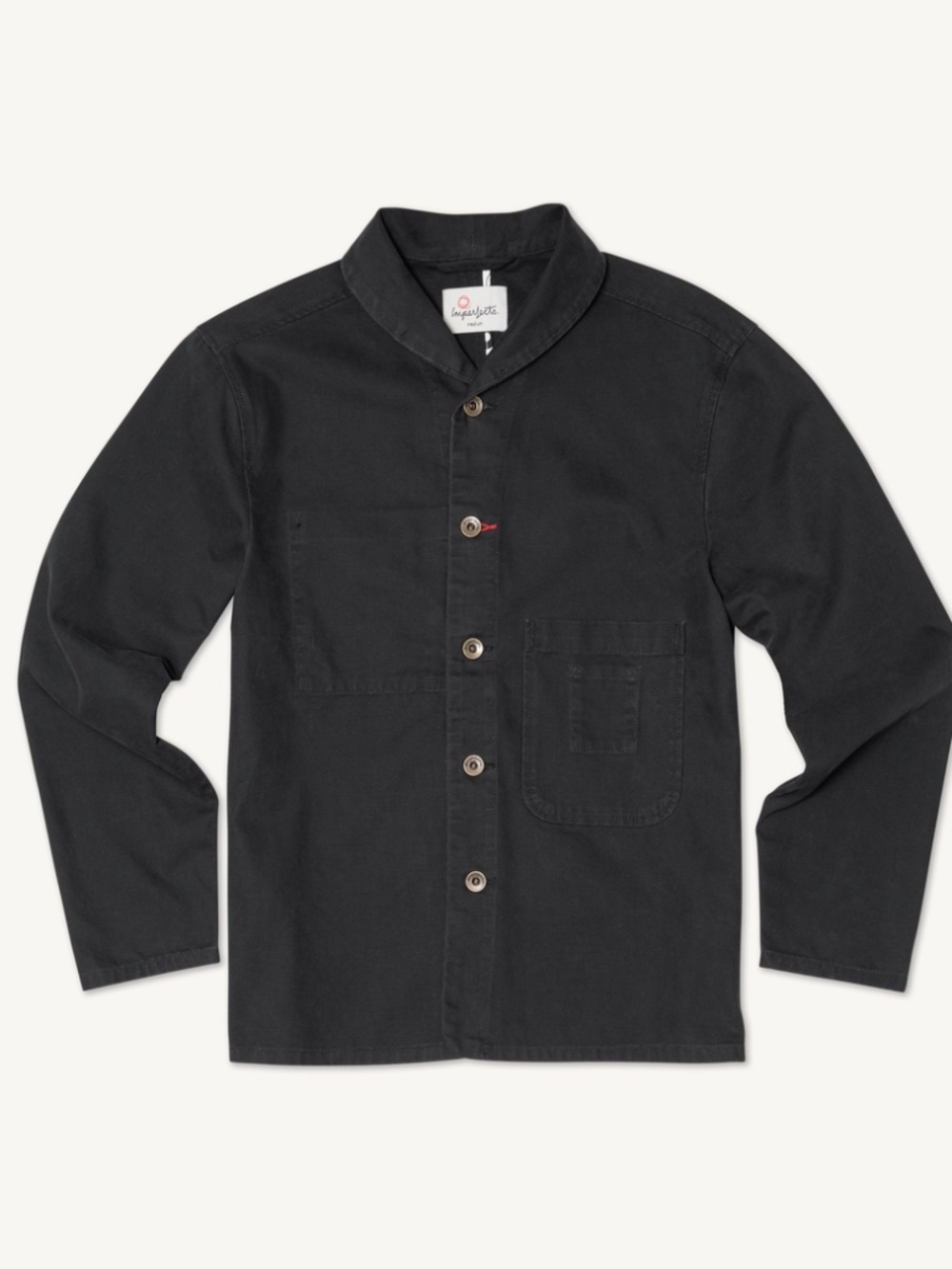 Imperfects Shepherds Shirt Chore Jacket Regenerative Canvas Black L VGUC - Picture 6 of 6